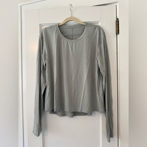Lululemon Modal Relaxed-Fit Lounge Long-Sleeve Shirt - Jade Grey - Size 8